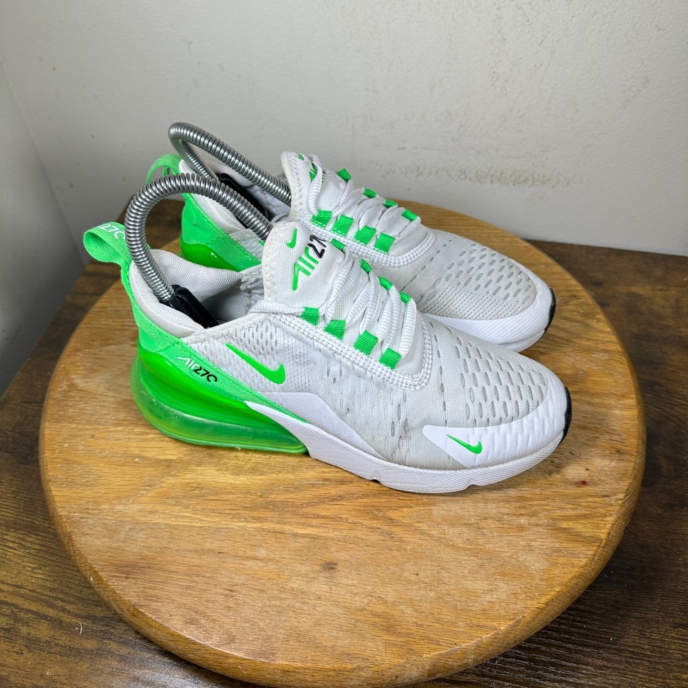 Nike Air Max 270 Womens White Electric Green Shoes AH6789-117 Size 5.5
